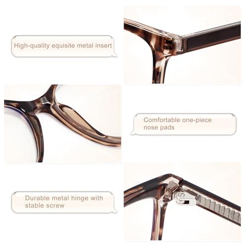 Madison Avenue Square Vintage TR90 Blue Light Blocking Reading Glasses for Women, Computer Readers Eyeglasses