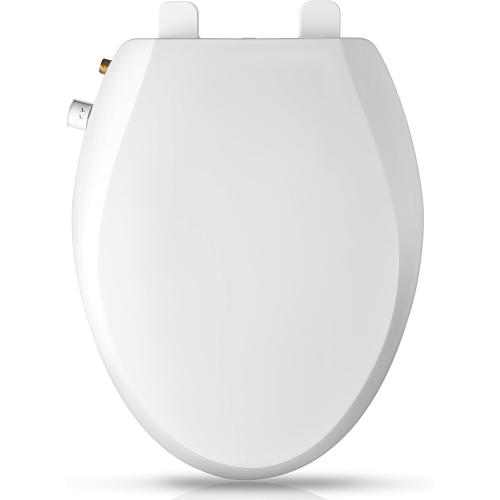 Elongated Bidet Toilet Seat with Quiet-Close, Non-Electric Bidet Mode with Dual Nozzles, Fit Elongated Toilet Seat, Adjustable Water Pressure with Brass inlet