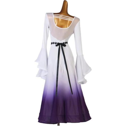 Size M /L ..V Neck Ballroom Dance Dresses for Women Waltz Competition Costumes Flamenco National Standard Performance Dress