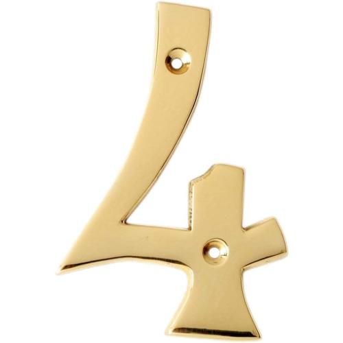 eSplanade 4 Brass House Hotel Door Number Plaque Numeric Numerical Digit 0-9 (4 (Four))