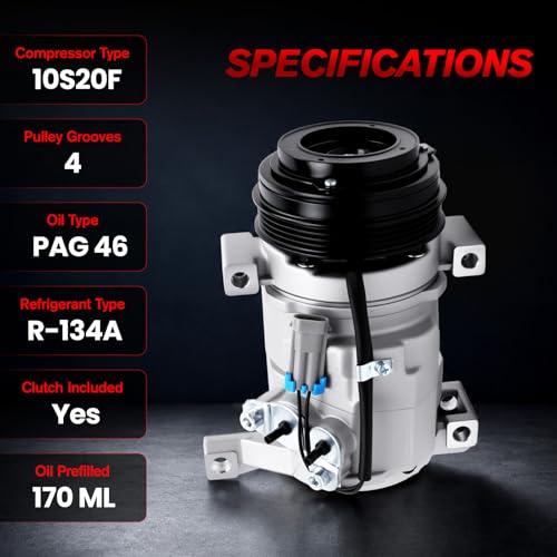 AC Compressor for Chevy/GMC, 2001-2013 Silverado 1500 | for 2001-2013 Sierra 1500, 【ONLY for 2 Mounting Holes】, Tahoe, Suburban 1500, Yukon, Replace for 29002C