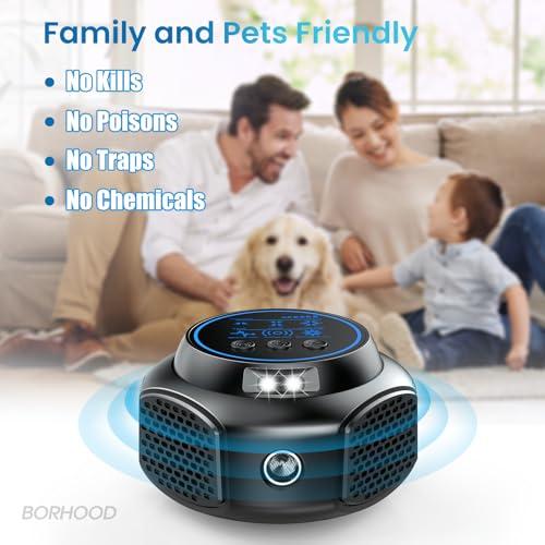 Ultrasonic Pest Repellent Plug-in, Electronic Mouse Traps & Insect Repellent, Pest Control for Rodent, Roach, Ant, Squirrel, Spider, Bugs, Mouse, Rat, Bat for Home, Office, Warehouse Black 2 Pack