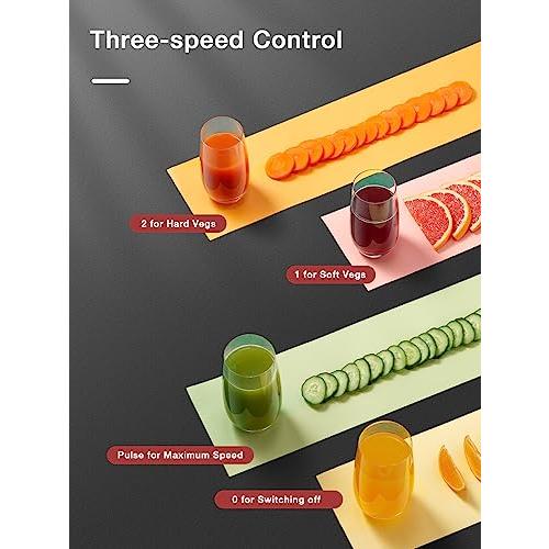 Juicer Machines, Juilist 3 Wide Mouth Juicer Extractor Max Power 800W, for Vegetable and Fruit with 3-Speed Setting, 400W Motor, Easy to Clean, Red