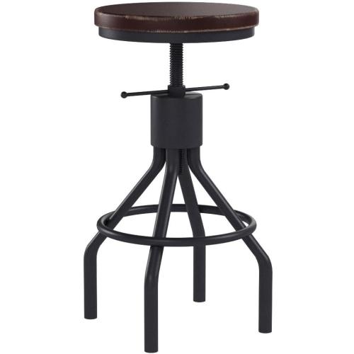 Industrial Bar Stool-Set of 2-Swivel Counter Coffee Chair-Extra Pub Height Adjustable 22-33 inch