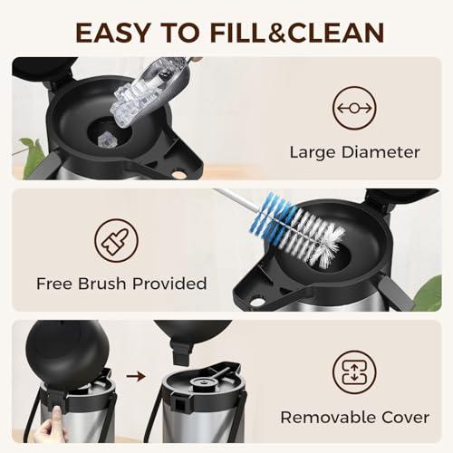 Coffee Carafe for Keeping Hot, 102OZ / 3L Airpot Coffee Dispenser with Pump