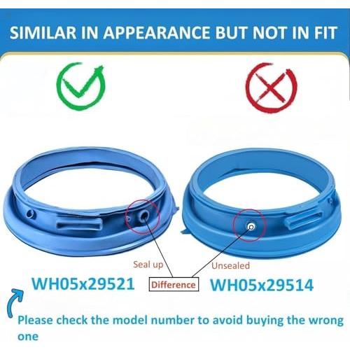 WH05X29521 Washer Door Gasket for GE GFW550SSN0WW GFW550SSN2WW GFW550SSN5WW GFW550SSN1WW GFW550SPR5RS GFW550SPN0DG GFW550SPR4RS GFW550SSN4WW GFW550SSN3WW GFW510SCN0WW GFW510SCV0WW Gasket Seal
