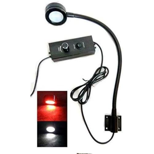 Marine 12v Led White/Red Light, 20 inch gooseneck arm, dimmable Lamps, Flexible Reading Chart Light for Boat, Rv, Caravan