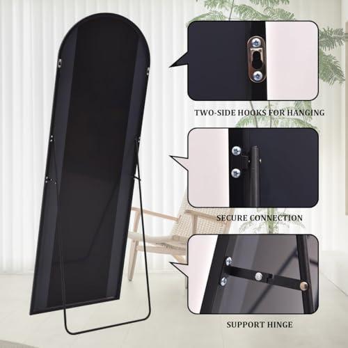 Floor Mirror Arched Mirror Full Length 56X20Full Length Mirror can be Free Standing or Hanging on The Wall Used in Living Room Entrance Hall Corridor Room Bathroom etc （White