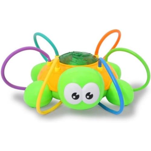 Green 460620 Mc Fizz Water Sprinkler Turtle - Rotates Hoses, Disc Rotates and Sprays Water, Connection to Standard Hose System, Green