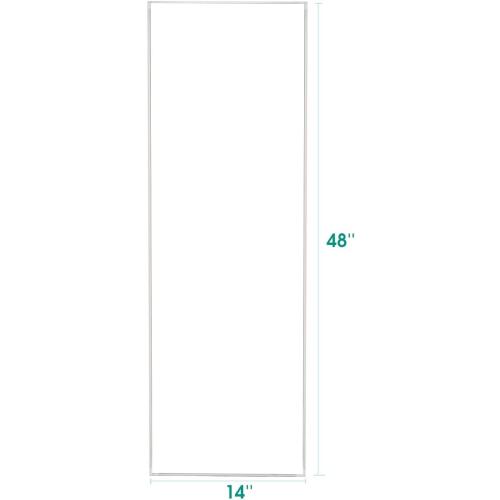 Mirror, 14''x48'', Door Mount, Rectangular, Full Body, White