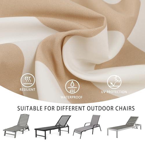 Chaise Lounge Cushions Outdoor, Waterproof & Fade-Resistant Lounger Cushions for Patio Furniture, Pool, Lawn - 74'' x 22'' x 3'', Set of 2