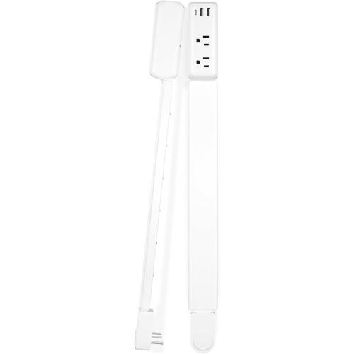 Outlet Extender Stick with USB-A & USB-C, 2 AC Outlets, Adjustable 22-34 Plug Extender, 180° Rotating Wall Outlet Extender for Hard-to-Reach Outlets Behind Sofa, Bed, Desk, Nightstand