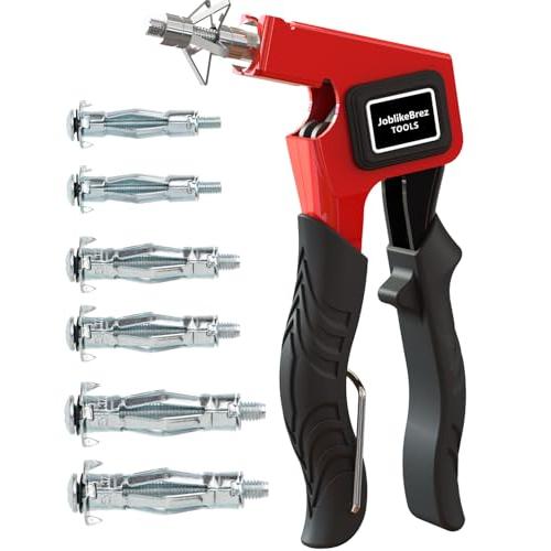 Molly Bolts for Drywall Plaster Walls (0.12-1.28), 34 PCS in 3 Sizes, Heavy Duty Hollow Wall Anchors with Setting Tool, Perfect for TVs, Curtain Rods, Mirrors, Towel Racks, Up to 55 lbs