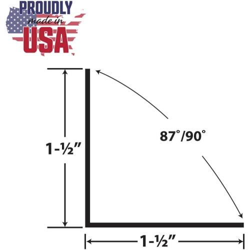 Outwater Plastics 1940-Wh White 1-1/2 Inch X 1-1/2 Inch X 3/64 (.047) Inch Thick Styrene Plastic Even Leg Angle Moulding 48 Inch Lengths (Pack of 3)