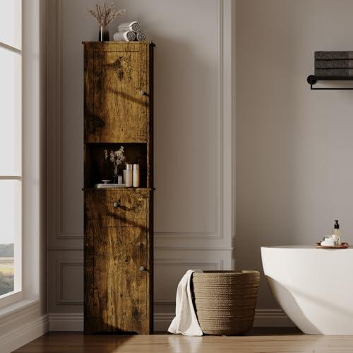 Tall Bathroom Cabinet, Storage Cabinet with 2 Doors & 2Drawer, with Ajustable Shelve, for Bathrooms, Kitchens,Entrances,Bedrooms（Retro Color）