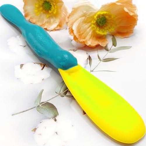Splatypus Jar Spatula for Scooping and Scraping - Unique Fun Cooking Kitchen Gadgets for Foodies - BPA-free & 100% Food Safe - Crepe Spreader, One Sise, Blue, SP-001