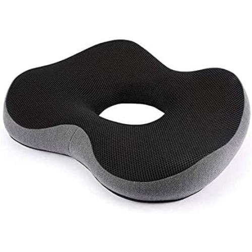 Black Seat Cushion Pillow, Memory Foam Coccyx Pad, Seat Cushion for Office Chair, Car Seat Cushion for Back, Coccyx, Tailbone Pain Relief, Sciatica for Long Sitting Easy to Remove and Clean.