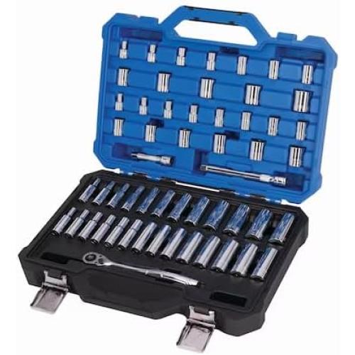 K.balt 55 -Piece Standard (SAE) and Metric Polished chrome Mechanics Tool Set with Hard Case