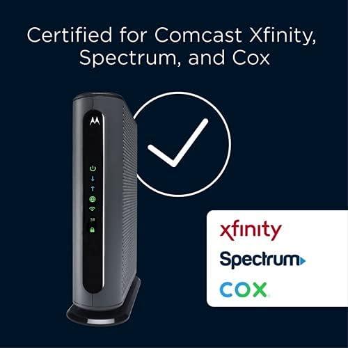 Motorola MG7700 Modem WiFi Router Combo with Power Boost | Approved by Comcast Xfinity, Cox and Spectrum | for Cable Plans Up to 800 Mbps | DOCSIS 3.0   Gigabit Router