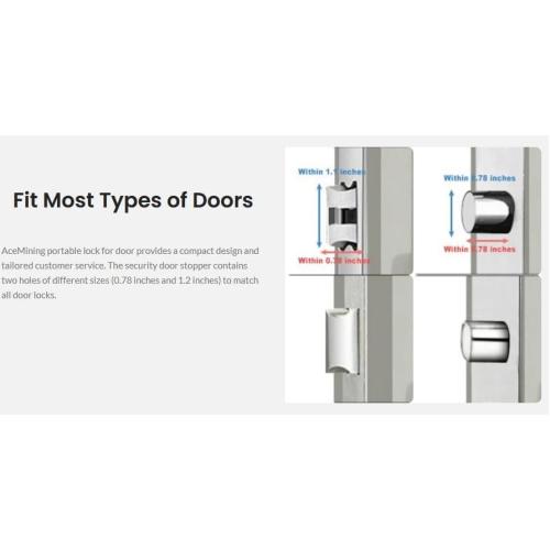 AceMining Portable Door Lock Home Security Door Lock Travel Lockdown Locks for Additional Safety and Privacy Perfect for Traveling Hotel Home Apartment College