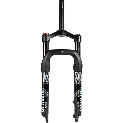 Size 20 inch Color Black Bike Suspension Fork, 20 inch Fat Bike Straight Front Fork, 4.0 Tire 135mm Air Double Shoulder Bicycle Front Fork, Snow Beach Shock Absorber Mountain Bike MTB Fork 20 inches