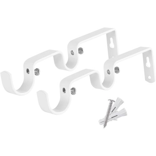 WHITE Double Curtain Rods,WL.Rocaille 1 Inch Curtain Rods 72 to 144 Inches,Window Telescoping Dual Curtain Rod Set with End Cap,Adjustable Decorative White Curtain Rods for Bedroom,living Room