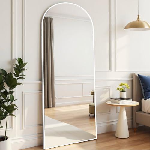 Floor Mirror Arched Mirror Full Length 56X20Full Length Mirror can be Free Standing or Hanging on The Wall Used in Living Room Entrance Hall Corridor Room Bathroom etc （White