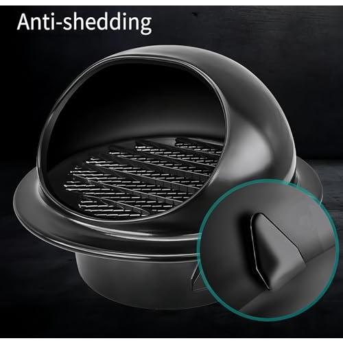 3 Vent Round Cover, Stainless Steel Wall Round Vent Hole Ventilating Cover, Air Ventilation and Exhaust Wall Vent Outlet Hood, HVAC Ducting Vent Cover (Black 1pcs 3inch)