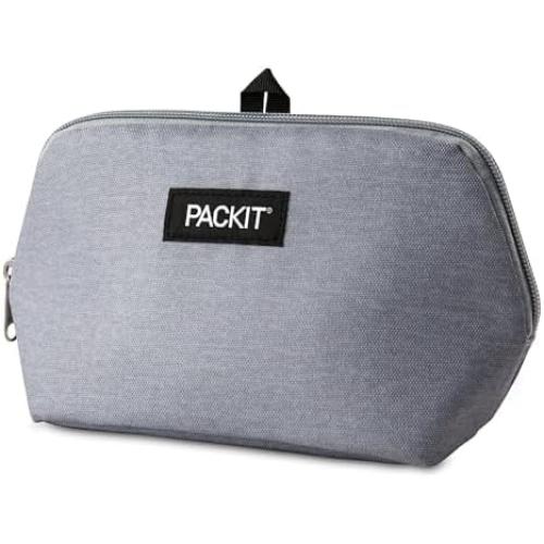PackIt® Freezable Snack Bag, Gray Fog, Built with ECOFREEZE® Technology, Foldable, Reusable, Zip Closure, Designed For Keeping Snakcs Fresh On the Go, and Adults of all Ages