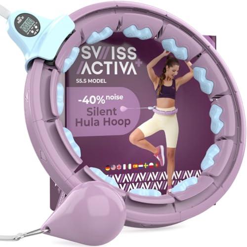 Size 60-112 cm Color purple Swiss Activa  S5.S Silent Weight Loss Hula Hoop with weight ball Premium with Counter -Waist Size 60-112cm - Infinity Hoop- Smart Weighted Hula Hoop- Smart Hula Hoop- Weighted Hula Hoops for Women