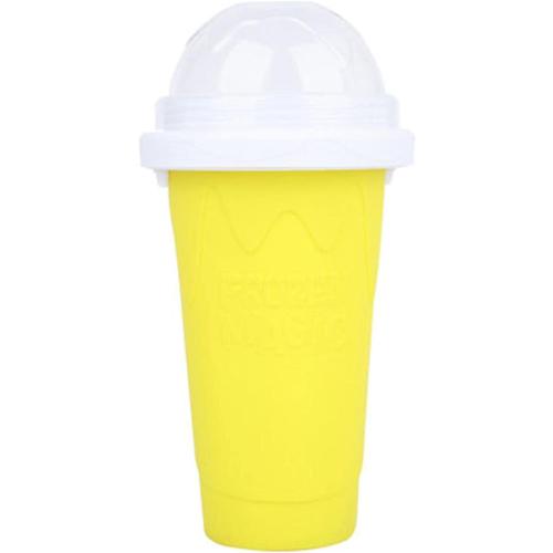 Shake The Smoothie Cup In Summer, Pinch The Cup Into The Ice Cup In The Summer, With Multiple Colors, Suitable For Everyone. yellow