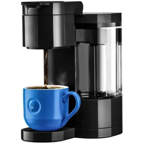 KeuriigK K Express Essentials Single Serve K Cup Pod Coffee Maker, 3 cup sizes (6, 8, and 10oz), Fast Fresh Brew, 30oz Removable Water Reservoir (Black)