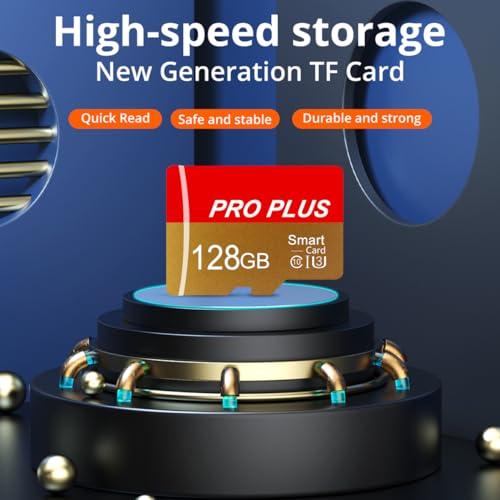 2 Pack TF Card 128GB with Adapter, High Speed Memory Card, UHS-I C10 A1 Memory TF Card for Tablet/Mobile Phone/Camera/Car Audio/Game Console (TF162 Red Gold 128GB)