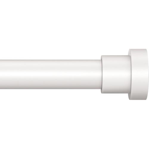 Size 66 to 120 Color White  White Curtain Rods for Windows 66 To 120 Inch, 1 Inch Heavy Duty Adjustable Curtain Rod With Modern Decorative End Cap Finials WIth Brackets【NOT TENSION ROD】