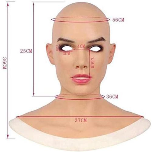 Realistic Female Latex Cosplay Mask Halloween Masquerade Mask Novelty Costume Party Latex Full Head Mask