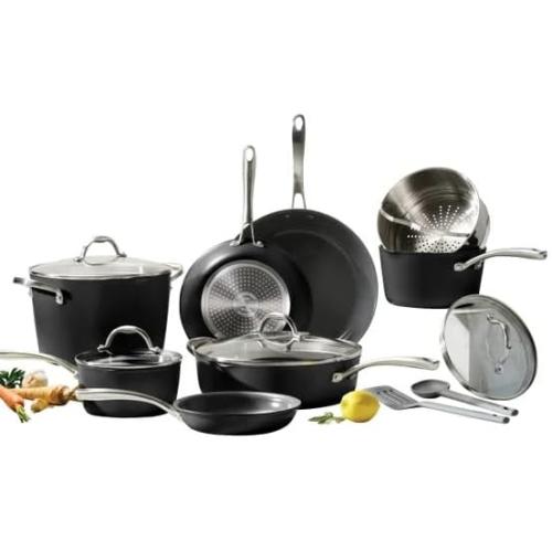 Tramontino Ceramic Non-Stick 12-piece Cookware Set with Utensils
