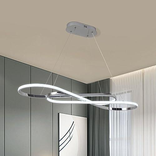 Modern Chandelier,Led Chandelier for Kitchen Island Lighting,Modern Led Pendant Light for Kitchen Island Chandelier Over Table,Dimmable Modern Chandeliers for Dining Room Light Fixture with Remote