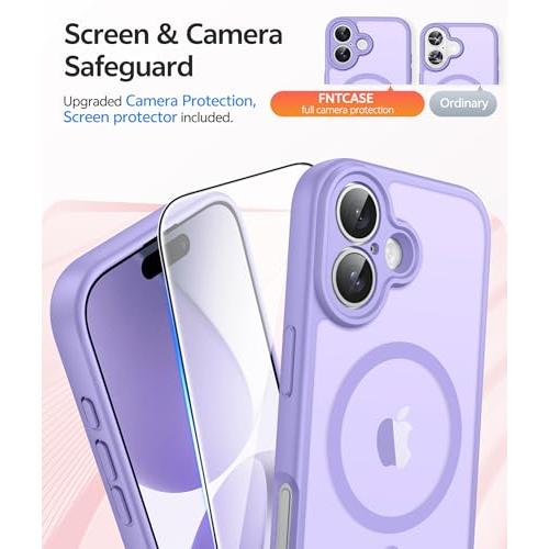 FNTCASE for iPhone 17 Case, Compatible with Magsafe, Glass Screen Protector