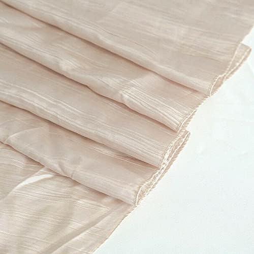 Decoration for All Occasions Beige 90 x 132 Accordion Crinkle Taffeta Rectangle Tablecloth Party Supplies DFAO-1-Z5896