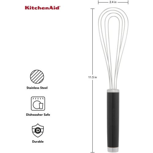 KitchenAid Utility and Flat Whisk Set, Set Of 2, Black