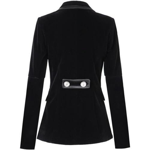 7 x 42 Designer Jacket Women's Trim Buckle Velvet Blazer