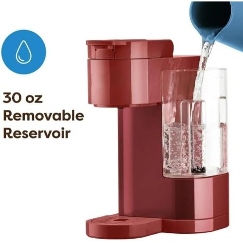KeuriigK K Express Essentials Single Serve K Cup Pod Coffee Maker, 3 cup sizes (6, 8, and 10oz), Fast Fresh Brew, 30oz Removable Water Reservoir (Red)