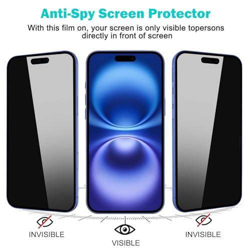 PEHAEL for iPhone 16 Plus Privacy Screen Protector Camera Lens Protector