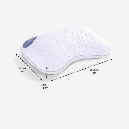 Bedgear Balance Cuddle Curve Performance Pillow - Size 0.0 - Moisture-Wicking Pillow for Side Sleepers - Medium Firmness Bed Pillow- Hypoallergenic, Washable Removable Cover - 20 W x 26 L x 4.75 H