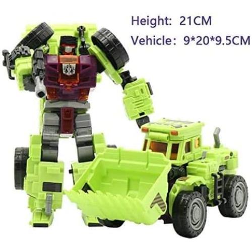 NBK Deformation Oversize Toys Robot Devastator Engineering Combiner 6 in 1 Action Figure Car Truck Model Gift for Kids Boys (Green) | 18 Inch, 5 Modes Robot Toys, Posable Joints, Equipped with Weapons