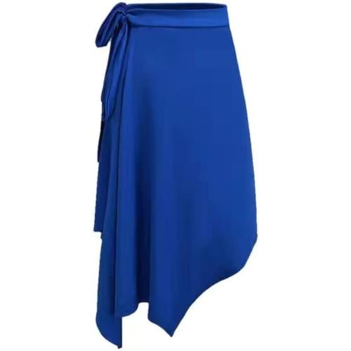 One size Women Latin Salsa Dance Skirt Skate Hip Wrap Skirt Smooth Irregular Swing Ballroom Tango Cha Cha Practice Skirt