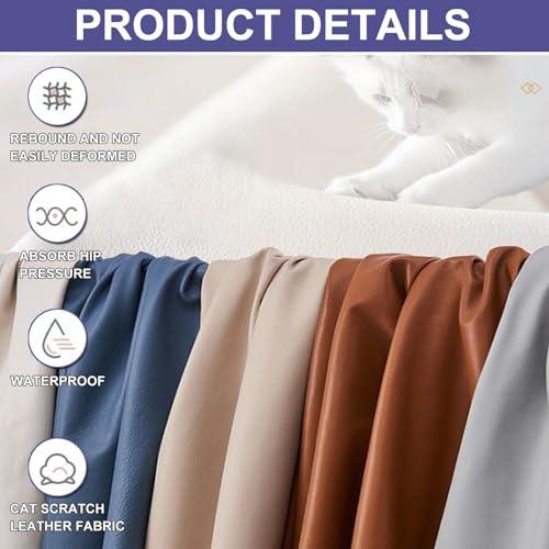 Set of 4 Faux Leather Kitchens Chair Cushion Waterproof Outdoor Non-Slip Memory Foam Dining Seat Pads with Zipper 1 Thick for Office Chairs(#1,16x14x14(2pcs))