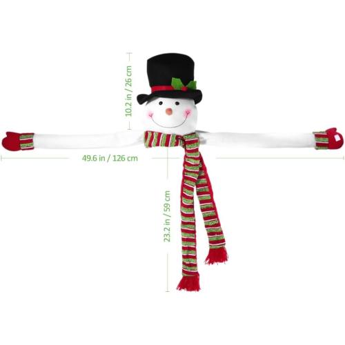 SAFIGLE Snowman Christmas Tree Topper 36 Inch Plush Snowman Head with Knitted Scarf Soft Cotton Padding Holiday Tree Decoration for Winter Home Party