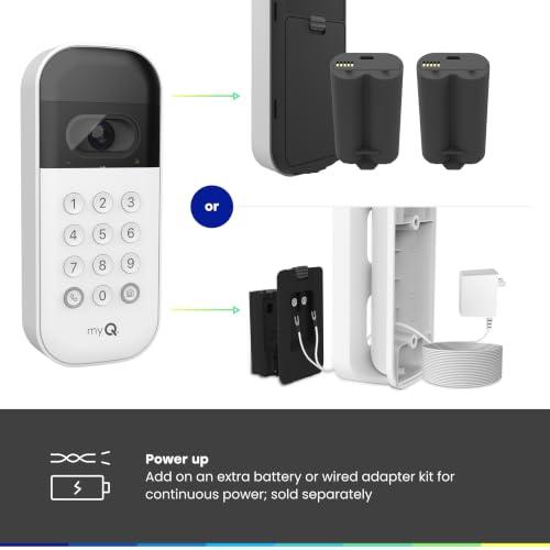 myQ Smart Garage Door Video Keypad with Wide-Angle Camera,Customizable PIN Codes,and Smartphone Control–Take Charge of Your Garage Access Works with Chamberlain, LiftMaster and Craftsman openers,White