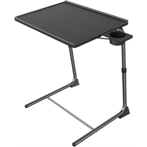 TV Tray Table - Multifunctional TV Dinner Trays - Adjustable Folding TV Tray Table with 6 Heights & 3 Tilt Angles- TV Trays for Eating on Bed & Sofa